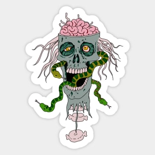 Snake Zombie Sticker